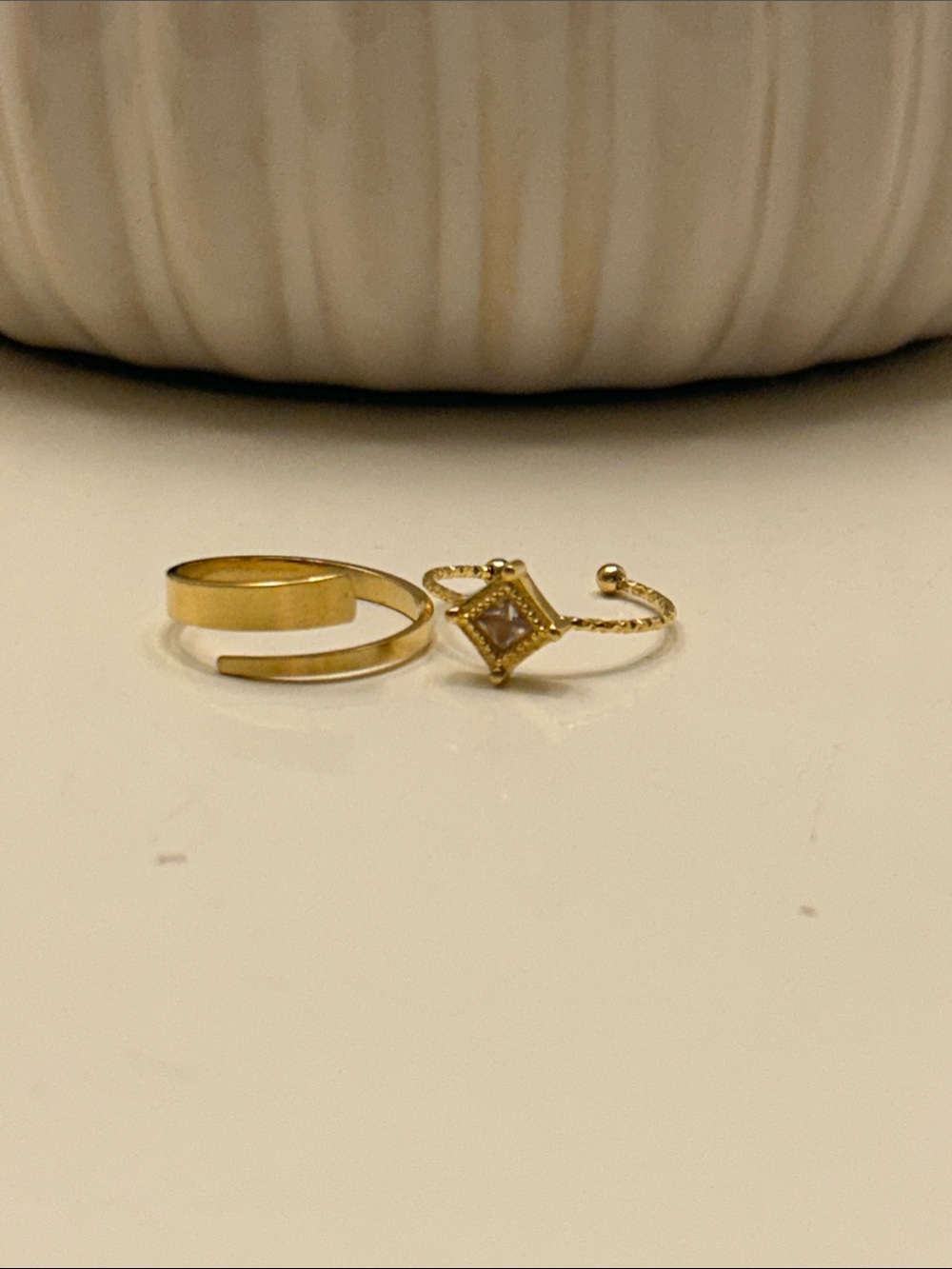 Gold Adjustable Stackable Rings - Picture 2 of 7